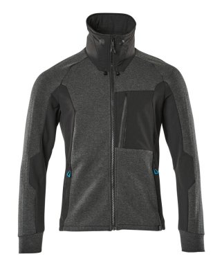 Sweatshirt med blixtlås, svart